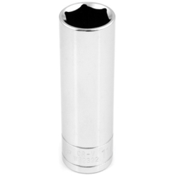 Chrome Socket, 1/2" Drive, 11/16", 6 Point, Deep