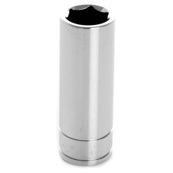 Chrome Socket, 3/8" Drive, 15mm, 6 Point, Deep