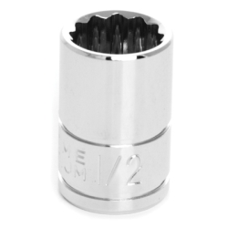 Chrome Socket, 3/8" Drive, 1/2", 12 Point, Shallow