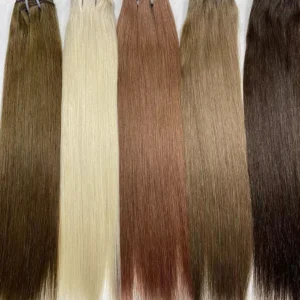 Hot Sell Factory Wholesale 100% Raw Human Hair Bundles Silky Straight Machine Weft in Various Colors - Image 3