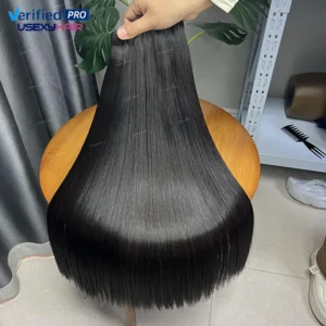 Ready to Ship Raw Indian Hair Weave Bundle Super Double Drawn Straight Natural Cuticle Aligned Virgin Hair Extension Human Hair - Image 6