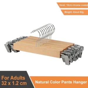 Bestseller Low MOQ Wood Hanger Clothes,Metal Hooks Clothes Wooden Cloth Hanger PERCHAS PARA PRENDAS DE VESTIR DE MADERA - Image 3