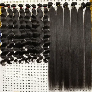 100% Human Raw Indian Hair Bundles Vendor Wholesale Raw Virgin Cuticle Aligned Hair Indian Cuticle Aligned Raw Hair Bundle - Image 2