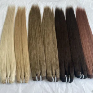 Hot Sell Factory Wholesale 100% Raw Human Hair Bundles Silky Straight Machine Weft in Various Colors - Image 6