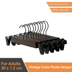Bestseller Low MOQ Wood Hanger Clothes,Metal Hooks Clothes Wooden Cloth Hanger PERCHAS PARA PRENDAS DE VESTIR DE MADERA - Image 4