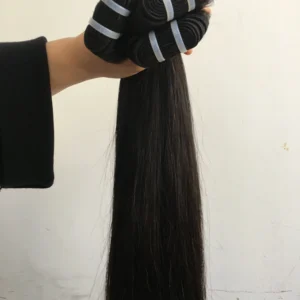 Raw Unprocessed Bundles Human Hair Super Double Drawn Virgin Bone Straight High Quality 8-30 Inch 12a Grade Black 1 Piece 8-30in - Image 5