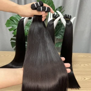 100% Human Raw Indian Hair Bundles Vendor Wholesale Raw Virgin Cuticle Aligned Hair Indian Cuticle Aligned Raw Hair Bundle - Image 3