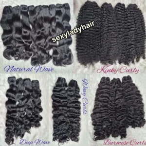 100% Unprocessed Raw Human Hair Burmese Curly Hair Raw Vietnamese Natural Color Double Drawn Raw Cambodian Natural Wave Hair - Image 5