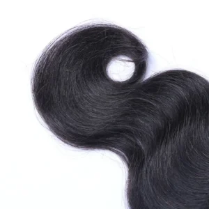 Human Hair Extension Indian Cuticle Aligned Hair Body Wave Virgin Human Hair Bundles With Lace Closure Unprocessed - Image 3