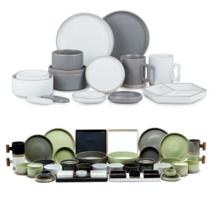 Eco Friendly Factory Cheap Price Green Color China Ceramic Porcelain Dinner Set / Table Ware Plate Dishes - Image 1