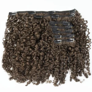 Bounce Curls Clip in Hair Top Grade Invisible Natural Virgin Wavy Curly Coily Clip in Human Hair Extensions - Image 3