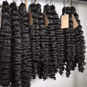 Fast Local Shipping 100% Unprocessed Raw Human Hair Extensions Natural Wave Burmese Curly Weft Bundles Vendor - Image 6