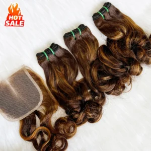 SDD Popular Color High Quality Double Drawn Bouncy Curl Virgin Hair Bundles Piano Color Hair Extension - Image 6