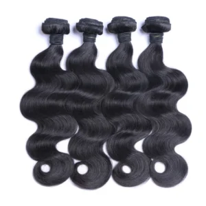 Human Hair Extension Indian Cuticle Aligned Hair Body Wave Virgin Human Hair Bundles With Lace Closure Unprocessed - Image 6