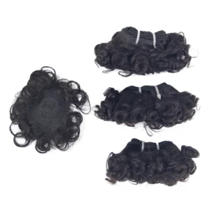 12A Double Drawn Bouncy Funmi Hair Bundles,Raw Virgin Baby Curl Human Hair Extension Weft. - Image 2