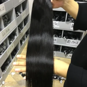 Raw Unprocessed Bundles Human Hair Super Double Drawn Virgin Bone Straight High Quality 8-30 Inch 12a Grade Black 1 Piece 8-30in - Image 4