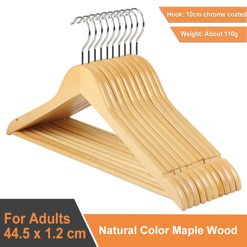 Bestseller Low MOQ Wood Hanger Clothes,Metal Hooks Clothes Wooden Cloth Hanger PERCHAS PARA PRENDAS DE VESTIR DE MADERA