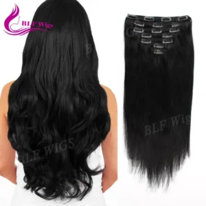 Cuticle Aligned Natural Black Remy Human Clip in Hair Extensions 100% Human Hair - Image 6
