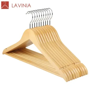 Bestseller Low MOQ Wood Hanger Clothes,Metal Hooks Clothes Wooden Cloth Hanger PERCHAS PARA PRENDAS DE VESTIR DE MADERA - Image 6