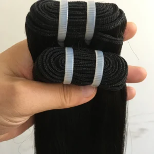 Raw Unprocessed Bundles Human Hair Super Double Drawn Virgin Bone Straight High Quality 8-30 Inch 12a Grade Black 1 Piece 8-30in - Image 1