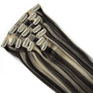 Factory 15-22"7PCS 70g Clip in Real Remy Human Hair Extensions Full Head Ombre Straight Jet Black Cutical Aligned Hair - Image 2