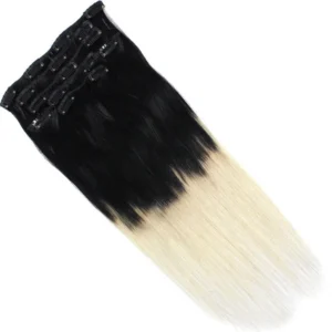 Factory 15-22"7PCS 70g Clip in Real Remy Human Hair Extensions Full Head Ombre Straight Jet Black Cutical Aligned Hair - Image 5