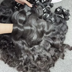 100% Unprocessed Raw Human Hair Burmese Curly Hair Raw Vietnamese Natural Color Double Drawn Raw Cambodian Natural Wave Hair - Image 4