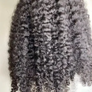 100% Unprocessed Raw Human Hair Cuticle Intact Hair Bundle Vendors Bulk Double Weft Raw Indian Clip in k Tip Hair Burmese Curly - Image 1