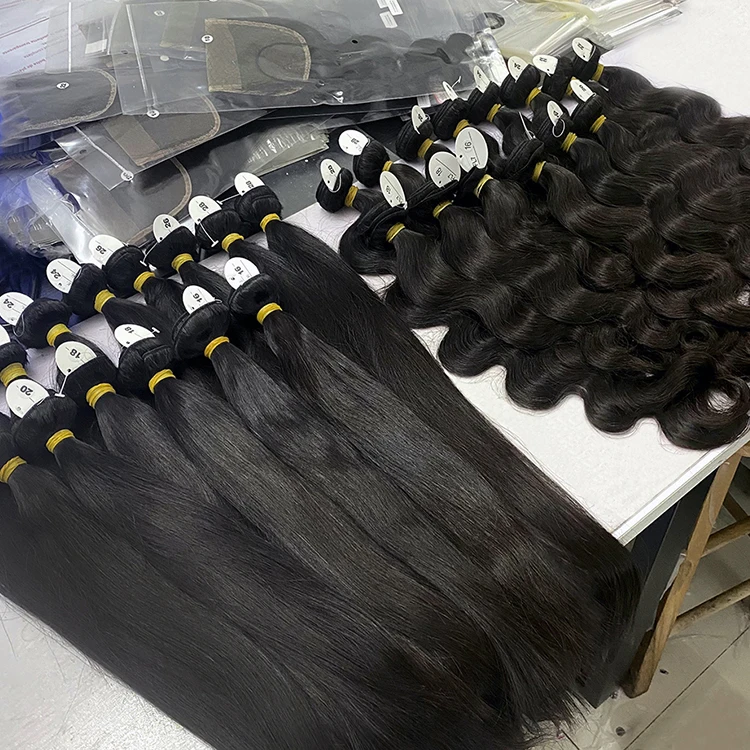 100% Human Raw Indian Hair Bundles Vendor Wholesale Raw Virgin Cuticle Aligned Hair Indian Cuticle Aligned Raw Hair Bundle