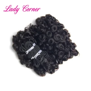12A Double Drawn Bouncy Funmi Hair Bundles,Raw Virgin Baby Curl Human Hair Extension Weft. - Image 6