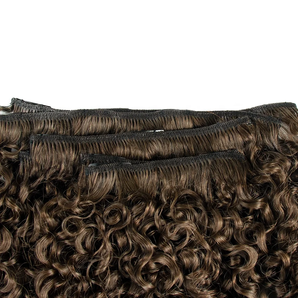 Bounce Curls Clip in Hair Top Grade Invisible Natural Virgin Wavy Curly Coily Clip in Human Hair Extensions