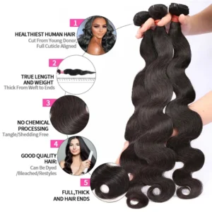 Cheap Double Drawn Indian Temple Hair Bundles Body Wave Virgin Hair Bundles Cuticle Aligned Human Hair Bundles Extension Vendors - Image 3