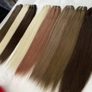 Hot Sell Factory Wholesale 100% Raw Human Hair Bundles Silky Straight Machine Weft in Various Colors - Image 4