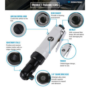 RONGPENG Heavy Duty Ratchet Wrench RP7413 High Quality Pneumatic Air Ratchet Wrench For Automotive Repair - Image 7