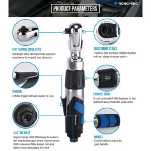 RONGPENG High Quality Industrial Ratchet Wrench 75N.m Working Torque Spanner Mechanical Machine Repairing Tool RP27411 - Image 7