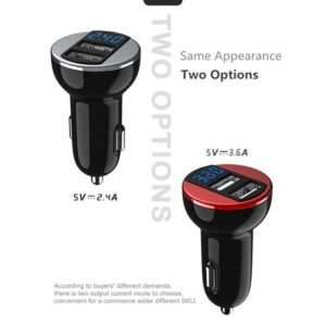 GOOD SHE Portable 5V 2.4A car charger usb power adapter dual usb car charger with led - Image 4
