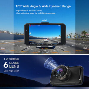 FHD1080p Dual security record car rearvuew dvr with rearview camera for car video recording - Image 8