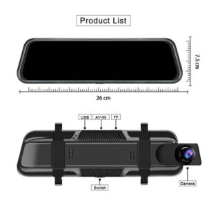 10 inch Touch Screen Stream Media Car DVR Dash Cam Dual Lens Rear View Mirror Auto Dashcam Video Recorder Car HD Dash Cam - Image 3