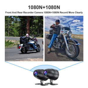 Big 5.5 inch portable motorbike GPS navigation Waterproof Dual Lens 1080p motorcycle dash cam dvr camera with remote control - Image 4