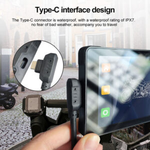 Big 5.5 inch portable motorbike GPS navigation Waterproof Dual Lens 1080p motorcycle dash cam dvr camera with remote control - Image 7