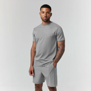 New Arrival Fashion Wear Custom Logo Cotton Solid Color Men's Clothes Two-Piece Adult Outfit Men's Short Clothing Set - Image 1