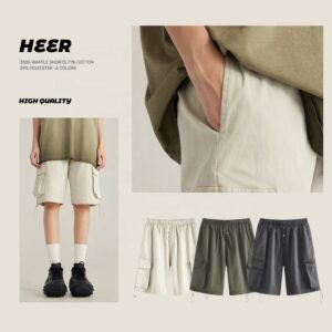 Wholesale Men's Shorts High Quality Cargo Pocket Polyester Track Wash Light Weight Windbreaker Shorts - Image 3