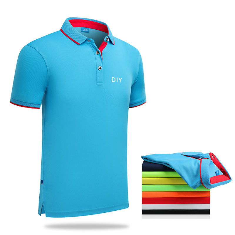 New Comfortable Fabric Ice Silk Cotton Double Color Collar Polo Shirt Plus Size Men T Shirt Casual Golf Polo t Shirt