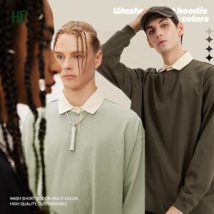 Men's Embroidery Casual Work Polo Shirt Fit Golf 100% Cotton Button Long Sleeve Polo Shirt for Men - Image 2