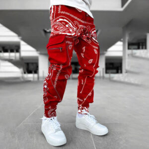 Factory Wholesale Bandana Men Trousers Custom Multiple Colors Loose Casual Jogger Pocket Paisley Cargo Pants Men - Image 3