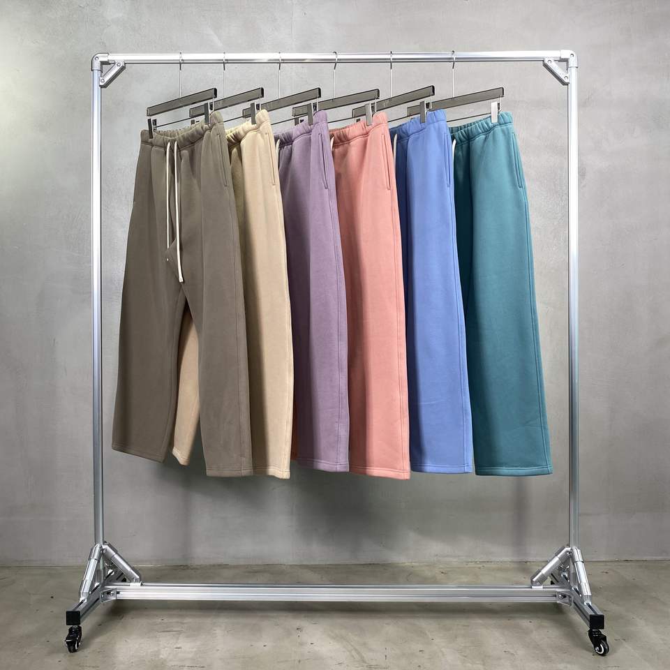 High Quality Heavy Cotton Thick Straight Tube Plush Solid Color Men's Pants Loose Sports Casual Pants for Men and Women