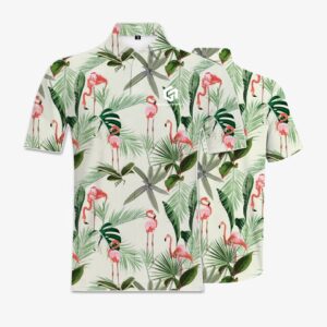 Custom Logo Luxury High Quality Stretch Elastic Full All Over Print Sublimation Polyester Spandex Performance Golf Polo Shirts - Image 5