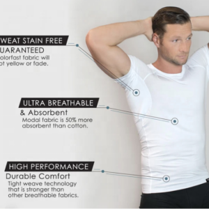 PATON Factory Anti-Odor Moisture Wicking Modal Austrian Fabrics Sweat Proof Undershirt Blank White T-shirt for Men - Image 3