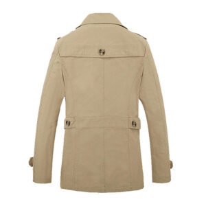 Men's Slim Fit Casual Mid-length Spring Coat Cotton Washed Leisure Business Clothing Thin Parka Jacket for Men - Image 2