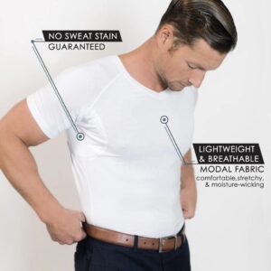 PATON Factory Anti-Odor Moisture Wicking Modal Austrian Fabrics Sweat Proof Undershirt Blank White T-shirt for Men - Image 1